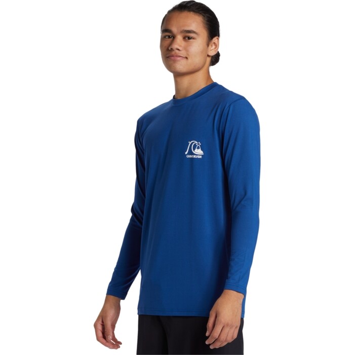 Quiksilver Hombres 2024 DNA Bubble Logo Camiseta De Surf De Manga Larga AQYWR03189 - Monaco Blue